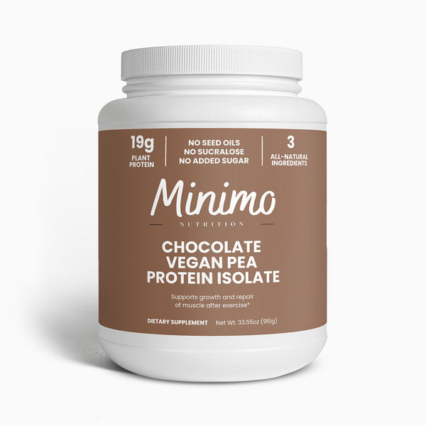 Chocolate Vegan Pea Protein Isolate Powder, 2.09 lbs — Minimo Nutrition — BioVelocity
