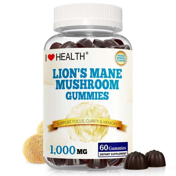 I Love Health Lion’s Mane Mushroom Extract 1000mg – 60 Gummies — I Love Health Store — BioVelocity