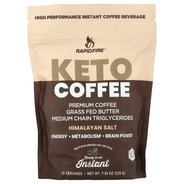 RapidFire Ketogenic High Performance Instant Coffee Mix, Supports Energy And Metabolism, 15 Servings, Brown, 7.93 Ounce — Pasteur Pharmacy — BioVelocity