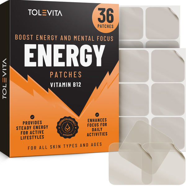 Energy Patches Natural Energy & Metabolism Support with B-Complex Vitamins, 36 Patches — TOLEVITA — BioVelocity