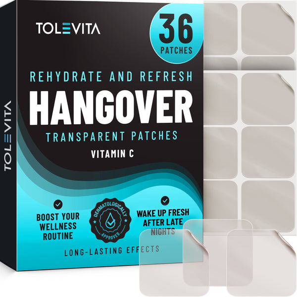 After-Party Hangover Patches with Vitamin C, Transparent, 36 Patches — TOLEVITA — BioVelocity