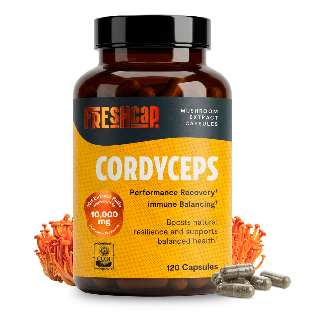 Organic Cordyceps Mushroom Supplement Capsules — FreshCap Mushrooms — BioVelocity