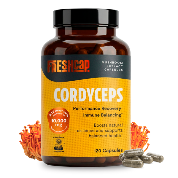 Organic Cordyceps Mushroom Supplement Capsules — FreshCap Mushrooms — BioVelocity