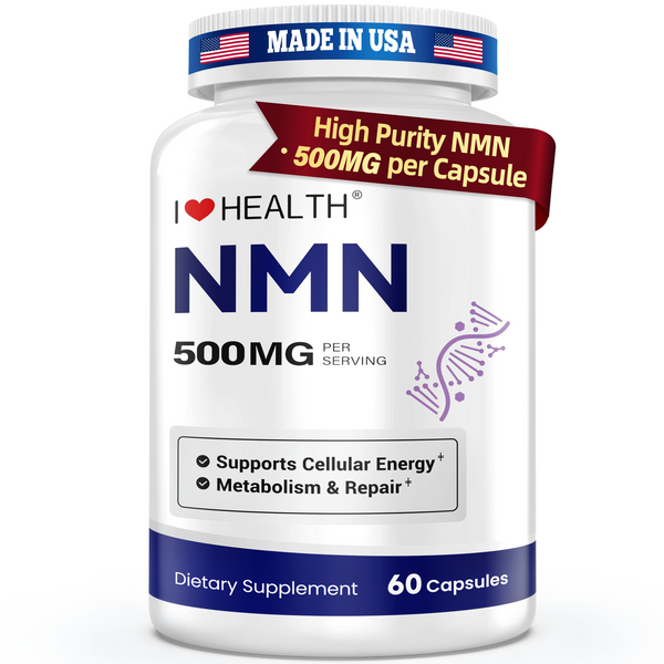 NMN 500mg – 99.9% Pure NMN Supplement, Boost NAD+ Levels, Cellular Energy & Healthy Aging Support, 60 Capsules, Third-Party Tested, NSF cGMP, Made in USA — I Love Health Store — BioVelocity